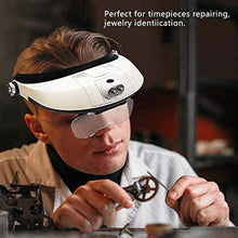 Load image into Gallery viewer, ZYuan Hands Free Head Magnifier Visor, Headband Magnifier Glasses with LED Lights Illumination, Head-Mounted Reading Magnifier Loupe Head Wearing