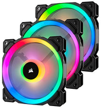 Load image into Gallery viewer, Corsair LL Series LL120 RGB 120mm Dual Light Loop RGB LED PWM Fan 3 Fan Pack with Lighting Node Pro (CO-9050072-WW)
