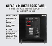 Load image into Gallery viewer, Polk Audio PSW505 12" Powered Subwoofer - Deep Bass Impact & Distortion-Free Sound, Up to 460 Watts, Easy Integration with Home Theater Systems, BLACK