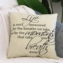 Load image into Gallery viewer, LEIOH Farmhouse Decorative Pillow Covers Set of 4 Home Sweet Home Inspirational Quotes Sofa Throw Pillow Covers Cushion Cover 18 x 18 Inc
