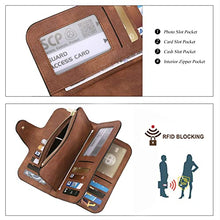 Load image into Gallery viewer, CLUCI Women Wallet Leather RFID Blocking Designer Trifold Card Holder Ladies Clutch with ID Window Brown