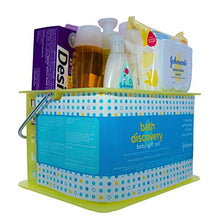Load image into Gallery viewer, Johnson's Bath Discovery Gift Set for Parents-to-Be, Caddy with Baby Bath Time & Skin Care Essentials, Bath Kit Includes Baby Body Wash, Shampoo, Wipes, Lotion & Diaper Rash Cream, 7 Items