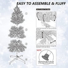 Load image into Gallery viewer, Kinder King 7.5FT Snow Flocked Artificial Christmas Tree, Premium Spruce Hinged Holiday Tree for Home, Office Decoration, 1242Tips, Ornament Balls Included, Easy to Assemble, Foldable Metal Stand