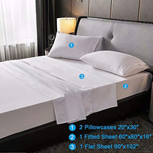 Load image into Gallery viewer, SAKIAO Queen Size Bed Sheets Set - Brushed Microfiber 1800 Thread Count Percale - 16" Deep Pocket Egyptian Sheets Beautiful Breathable Wrinkle Free & Fade Resistant - 4 Piece (White,Queen)
