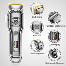 Load image into Gallery viewer, Hatteker Hair Cutting Kit Pro Hair Clippers for Men Professional Barber Clippers IPX7 Waterproof Cordless Beard Trimmer Hair Trimmer