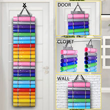 Load image into Gallery viewer, AROUY Vinyl Storage Organizer - Vinyl Roll Holder Wall Mount/Over The Door, Craft Vinyl Storage Rack, Hanging Organizer Storage with 24 Roll Compartments (24 - Gray)