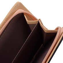 Load image into Gallery viewer, Women's Long Leaf Bifold Wallet Leather Card Holder Purse Zipper Buckle Elegant Clutch Wallet Handbag, Black, One Size