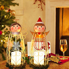Load image into Gallery viewer, Juegoal Christmas Angel LED Candle Lantern Lights Battery Operated Lighted Christmas Table Decorations Xmas Holiday Party Decor, Set of 2