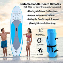 Load image into Gallery viewer, SereneLife Inflatable Stand Up Paddle Board (6 Inches Thick) with Premium Accessories & CarryBag | Wide Stance, Bottom Fin for Paddling, Surf Control, Non-Slip Deck