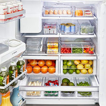 Load image into Gallery viewer, iDesign Crisp Plastic Refrigerator and Pantry Large Divided Bin with Handles, Modular Stacking Food Storage Box for Freezer, Fridge, Office, Cabinet, Bathroom, BPA Free