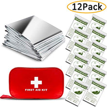 Load image into Gallery viewer, ANCwear Emergency Blanket pack-12,Foil Mylar Thermal Blankets Space Blanket 52"x82" for Outdoors,Hiking,Survival,or First Aid