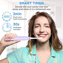 Load image into Gallery viewer, Sonic Electric Toothbrush, Travel Rechargeable Toothbrush for Adults Kids with 5 Modes and 3 Intensity Levels, Waterproof, USB Fast Charging, Smart Timer & Travel Case Included-Purple