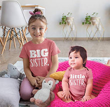 Load image into Gallery viewer, Big Sister Little Sister Matching Outfits Shirt Gifts Girls Newborn Baby Set (Mauve, Kid (6Y) / Baby (NB))