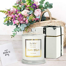 Load image into Gallery viewer, LA JOLIE MUSE Jasmine Scented Candle, Gift for Women, Natural Soy Wax, 65 Hours Burn Fine Home Fragrance, Glass Jar Candles