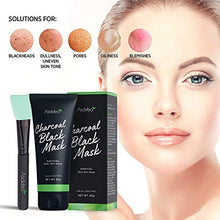 Load image into Gallery viewer, AsaVea Blackhead Peel Off Mask With Brush, Black mask, Blackhead Remover Mask, Purifying Black Peel off Charcoal Mask, Pore Removal Peel off Strip Mask Blackhead Acne Black Mud Facial Mask 80g