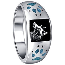 Load image into Gallery viewer, Southwestern Style Natural Turquoise Gemstone Sterling Silver Wolf Paw & Claw Ring Size 11