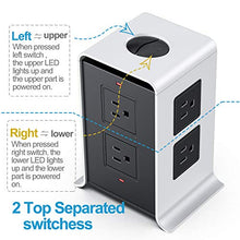 Load image into Gallery viewer, Power Strip Surge Protector Tower 2020, SMALLRT 8 Outlet 4 USB Ports 16.4FT/5M Plug Lead Extension Cord with Safety Socket with Overload Protection