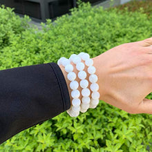 Load image into Gallery viewer, Natural Moonstone Bracelet 7 inch Stretchy Gemstone Bracelet Chakra Gems Stones Healing Crystals Birthday Gift (Unisex) GB10-A37