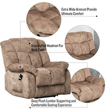 Load image into Gallery viewer, CANMOV Power Lift Recliner Chair for Elderly- Heavy Duty and Safety Motion Reclining Mechanism-Antiskid Fabric Sofa Living Room Chair with Overstuffed Design (Camel)