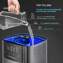 Load image into Gallery viewer, Premium Ultrasonic Cool & Warm Mist Humidifier - Top-Filling - Whisper Quiet Humidifier for Bedroom, Large Room, Babies, Home - 4L Capacity, 30H Humidifying - for Dry Cough, Nose, Skin & Eyes