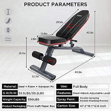 Load image into Gallery viewer, Yoleo Adjustable Commercial Weight Bench Foldable 550lbs Capacity Multiuse Full Body Workout Bench Weight Lifting Sit Up Ab Bench Flat Incline Decline Bench Press for Home Exercise Gym Product Name