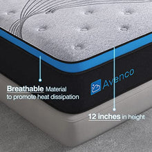 Load image into Gallery viewer, Queen Mattress, Avenco Queen Size Mattress Medium Firm, 12 Inch Hybrid Queen Mattress in a Box, Gel Memory Foam with Pocket Spring for Motion Isolation, Edge Support, CertiPUR-US & ISPA