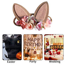 Load image into Gallery viewer, Bunny Ear Headband,Nylon Elastic Bunny Flower Ear Headband,Use for Holiday Parties, Weddings, Costumes, Easter Celebrations