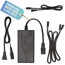 Load image into Gallery viewer, Dual Motor Power Supply Kit - Universally Compatible Power Supply for Electric Reclining Furniture - with Y Splitter Extension Cord & 2-Pin Connector - 29V 2A Adapter for Loveseats, Chairs and Sofas