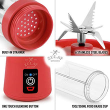 Load image into Gallery viewer, Zulay Portable Blender For Shakes And Smoothies - USB Rechargeable Portable Smoothie Blender Small For Travel - 13oz Capacity Personal Mini Blender Portable - Red