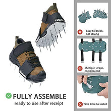 Load image into Gallery viewer, Leweio Lawn Aerator Shoes, Metal Spike Sandals for Aerating Lawn - Effectively Aerating Soil for Plants Health, Pre-Assembled Grass Aerator Tools for Yard,Revives Lawn Health