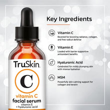 Load image into Gallery viewer, TruSkin Vitamin C Serum for Face, Anti Aging Serum with Hyaluronic Acid, Vitamin E, Organic Aloe Vera and Jojoba Oil, Hydrating & Brightening Serum for Dark Spots, Fine Lines and Wrinkles, 1 fl oz
