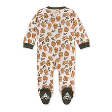 Load image into Gallery viewer, Burt's Bees Baby Baby Girls' Sleep and Play PJs, 100% Organic Cotton One-Piece Pajamas Zip Front Loose Fit Romper Jumpsuit, Gingerbread Village, 9 Months