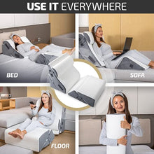 Load image into Gallery viewer, Luxone 5 Pcs Adjustable Relaxing System w/ Leg Elevation Pillow - Perfect Orthopedic Pillow Set for After Surgery - Memory Foam Bed Wedge Pillows for Back Support, Pain Relief & Post Surgery Recovery