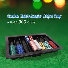 Load image into Gallery viewer, GSE Casino Poker Table Plastic Chip Trays, Las Vegas Style Dealer Table Chips Tray, Holds 300 Chips & 2 Playing Cards