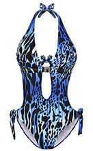 Load image into Gallery viewer, Eomenie One Piece Swimsuits for Women Cutout Tie Back and Side Monokini Halter Bathing Suits Plunge Slimming Swimwear Neon Green