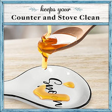 Load image into Gallery viewer, Home Acre Designs Spoon Rest For Kitchen Counter & Stove Top - White Ceramic Spoon Holder for Cooking & Counter Protection - Essential Kitchen Gadgets - White Farmhouse