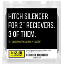 Load image into Gallery viewer, 3 Pack - 2 Inch Hitch Receiver Silencer Pad for Adjustable Ball Mounts - Reduce Rattle, Eliminate Noise and Provide Cushion Between receivers and Tow hitches - Fits Any 2 inch Trailer Hitch Receiver