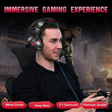 Load image into Gallery viewer, PHOINIKAS H1 Gaming Headset for PS4, Xbox One, PC, Laptop, Nintendo Switch with Bass Surround, Xbox One Headset with Noise-Cancelling Mic, Over Ear Headphones with LED Light, Gift for Kids - Red