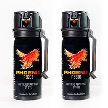 Load image into Gallery viewer, PHOENIX Tactical P360S – Pepper Gel trusted by Military and Law Enforcement Personnel with UV Dye- Gel is Safe & Maximum Strength, Quick Access Fliptop, Sprays at Any Angle, 18feet/5.5m Range– 2 Pack