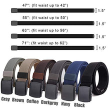 Load image into Gallery viewer, Hoanan 2-Pack Elastic Stretch Belt, Men’s Plus Size No Metal Nylon Tactical Hiking Belt(black/brown-up to 42")