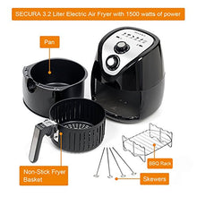 Load image into Gallery viewer, Secura Air Fryer 3.4Qt / 3.2L 1500-Watt Electric Hot XL Air Fryers Oven Oil Free Nonstick Cooker with Additional Accessories, Recipes, BBQ Rack & Skewers for Frying, Roasting, Grilling, Baking