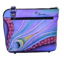 Load image into Gallery viewer, Anna by Anuschka Crossbody Organizer Bag - Genuine Leather - Dreamy Peacock Dewberry