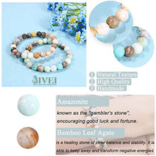 Load image into Gallery viewer, Bivei Natural Gem Semi Precious Reiki Healing Crystals Handmade 8mm Round Beads Stretch Bracelet
