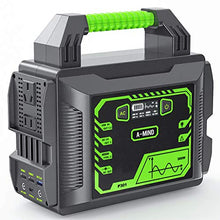 Load image into Gallery viewer, A-MIND Portable Power Station 300w 80000mAh Solar Camping Generators 296Wh Lithium Battery Power Supply Pure Sine Wave 110v/300w(Peak 600w) AC Outlet QC 3.0 for Outdoors Camping Travel Emergency