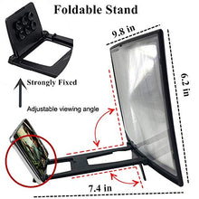 Load image into Gallery viewer, Curved 12" Phone Screen Magnifier & Phone Holder Stand,3D HD Anti-Blue Light Lens,Foldable Phone Screen Enlarger,Universal Cell Phone Screen Amplifier for Video,TV, Games, Compatible All Smartphones