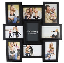 Load image into Gallery viewer, Melannco 18 x 18 Inch 9 Opening Photo Collage Frame, Displays Four 4x6 and Five 6x4 Inch Photos, Black