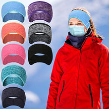 Load image into Gallery viewer, 8 Pieces Ear Warmer Headbands with Buttons Fleece Muffs Headband Winter Running Sweatband Stretchy Ear Cover Cold Weather Ear Muffs Sports Earmuff for Women Men Cycling Skiing Jogging (Vivid Colors)