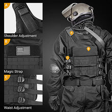 Load image into Gallery viewer, HUNTSEN Tactical Vest for Men Lightweight Adjustable Outdoor Training Breathable Vest for Adults with Detachable Belt