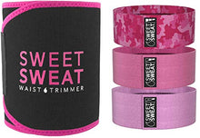 Load image into Gallery viewer, Sweet Sweat Waist Trimmer (Pink Medium) + Hip Bands Bundle