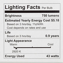 Load image into Gallery viewer, Philips 434274 60W Replacement Halogen A19 Dimmable Light Bulb (Pack of 6), Soft White